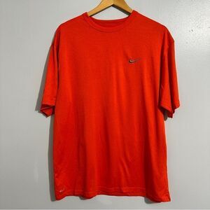 Vintage Nike Bright Orange Tiny Check Swoosh  shirt.  Size L